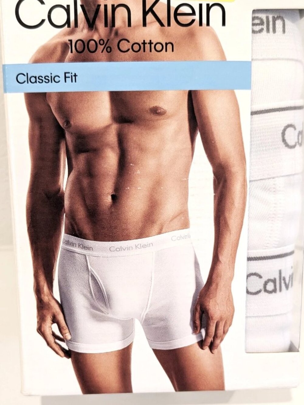 Calvin Klein Men's 100% Cotton Classic Fit Boxer Briefs 3-Pack White 2XL NIB